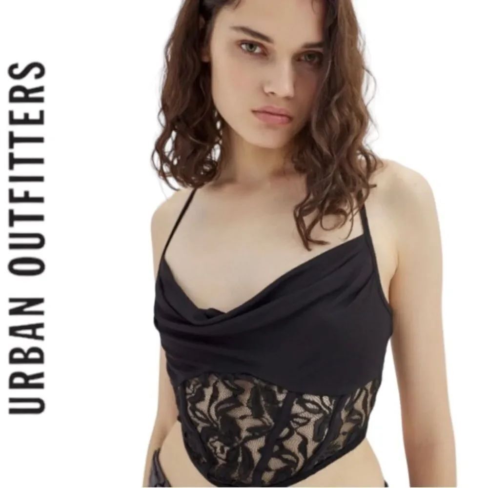 UO Urban Outfitters Mari Lace Cowl Neck Corset Top NEW S